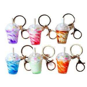 手工可爱糖果圣代冰淇淋杯钥匙圈塑料登山扣胶印 - Product Image 1