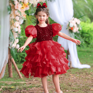 Robe tutu rose à paillettes pour filles, tenue de spectacle pour la Journée des enfants - Product Image 3