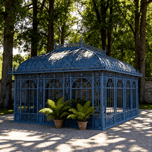 Tradizionale <span class=keywords><strong>serra</strong></span> <span class=keywords><strong>ornamentale</strong></span> in ferro con finitura rivestita in polvere di vetro Design impermeabile dettagli forgiati a mano - Product Image 2