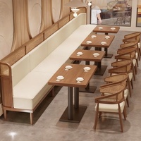 Meubles de restaurant sur le thème de l'Asie du Sud-Est, canapés en rotin, table et chaises en bois massif, JUN HENG JX-0545, usage commercial