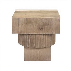 Mesa Auxiliar de Madera Maciza Nueva, Diseño Único, Mesita de Noche Moderna, Acabado Natural, Muebles para Dormitorio de Apartamento, Hechos a Mano, Duraderos - Product Image 1