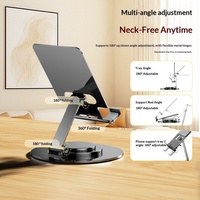 Nouveau support de téléphone portable pliable en métal anti-tremblement avec design rotatif pour diffusion en direct sur bureau, TikTok, photos, tablette – Cadeau idéal pour les paresseux