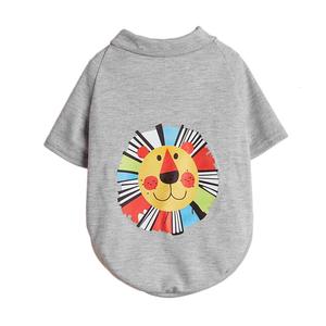 Kaus hewan peliharaan Musim Panas-gambar pohon kelapa dan singa lucu untuk Bichon/Teddy | Pakaian anjing instagramable - Product Image 5