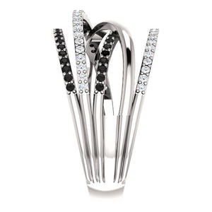 Anello da Donna B2873 in Oro Bianco con Diamante Taglio Brillante Rotondo Colore G Naturale, Fede Nuziale Impilabile - Product Image 4