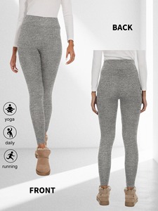 Leggings thermiques doublés en polaire pour femmes, taille haute, épais, chauds, élastiques, pour l'entraînement en hiver et les activités de plein air - Product Image 5