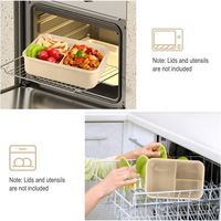 C228 Vente en gros de boîtes à lunch écologiques portables, étanches, compatibles avec le micro-ondes, 3 compartiments, boîte à salade, récipient alimentaire