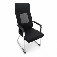 Chaise de réunion commerciale en maille pour salle d'attente, chaise de visiteur pour personnel de bureau, chaise de formation à pieds fixes en arc