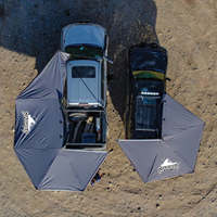Auvent latéral de voiture, fabricant, auvent de toit de voiture autoportant à 360 degrés avec parois et lumières pour camions et camping tout-terrain