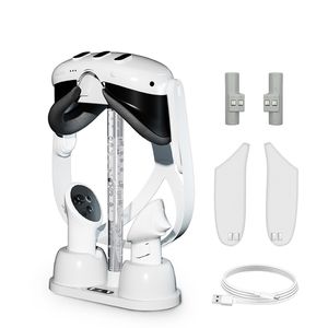 Base de carga montable en pared para <span class=keywords><strong>gafas</strong></span> <span class=keywords><strong>Oculus</strong></span>/Meta Quest 3 <span class=keywords><strong>VR</strong></span>, soporte de almacenamiento Base de carga con luz RGB fría - Product Image 5