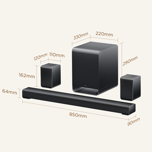 Barra de sonido y subwoofer TCL S65K originales, 630W, sonido envolvente físico 5.1, DTS:XT Chords, barra de sonido. - Product Image 1
