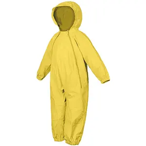 新款西服热卖雨衣外套防水连帽，一身套装配裤子pu涂层儿童雨衣