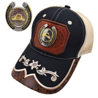 Gorra Trucker Richardson Unisex con Diseño 3D de Sillín de Cobre, Malla y Bordado Estilo Vaquero Occidental, Ideal para Pesca y Actividades al Aire Libre