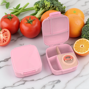 Aohea BPA-free nhựa trẻ em Bento trẻ em Hộp Ăn Trưa, 3 ngăn, cho các trường học dã ngoại - Product Image 3