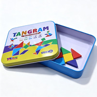 Emballage personnalisé en boîte métallique colorée pour jeu de cartes familial, boîte en métal pour jeu de société