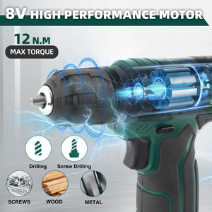 Cordless Drill 12V 50Nm <b>Torque</b> Variable Speed With Bits And Screws <b>Set</b> For Home Use - Product Image 4