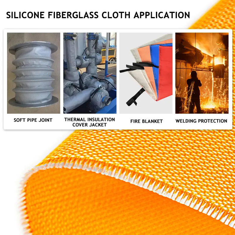 1700C High Temperature Fabric Heat Resistant High Silica Glass Fiber Cloth