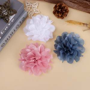 Flores de tela plisadas hechas a mano de 9 cm con diseño de camelia para el cabello, zapatos, bolsos, ropa, accesorios, artículos decorativos y manualidades. - Product Image 2
