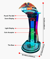 Superfun Machine d'arcade de boxe lumineuse à monnayeur avec lumières LED et test de force en anglais