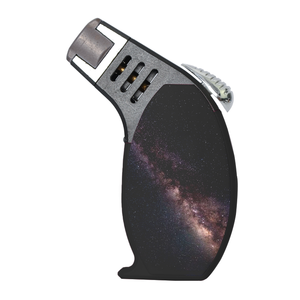 Vente flash Nouveautés fantaisie Logo personnalisé Briquet à flamme unique en plastique coupe-vent pour les voyages et l'extérieur - Product Image 1