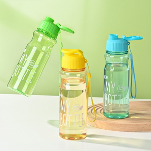 Vaso portátil de plástico, para deportes al aire libre, uso diario por estudiantes, diseño de tapa a presión, botellas de agua. - Product Image 4