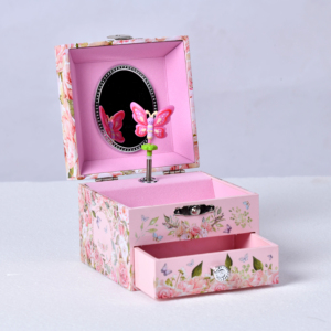 Ever Bright Custom Logo Music Box 4 pulgadas Pink Garden Ballerina Fairy Flower Características <span class=keywords><strong>Canción</strong></span> con cajón para niños - Product Image 1