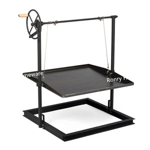 Grille et plaque <span class=keywords><strong>de</strong></span> cuisson ajustables en fer moderne à flamme nue <span class=keywords><strong>pour</strong></span> ensembles <span class=keywords><strong>de</strong></span> foyers extérieurs et accessoires - Product Image 5