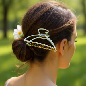 Fermaglio per capelli a mezza luna da 9 cm in metallo marca Z per donna, accessorio moda per capelli - Product Image 3