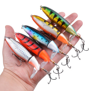 Juego de 5 Señuelos de Pesca de Superficie de 4.06 Pulgadas, Señuelos de Pesca de Lubina, Señuelos de Pesca con Cola Giratoria Flotante - Product Image 5