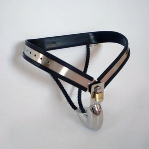 Metal Masculino <span class=keywords><strong>Chastity</strong></span> Belt Calças Anti-lobo Aço Inoxidável Galo Gaiola Castidade Dispositivo para Homens Sexo - Product Image 1