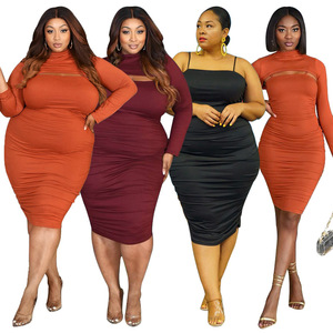 Set di <span class=keywords><strong>Abiti</strong></span> a Due Pezzi di Alta Qualità, Vestiti Plus Size, Abbigliamento Femminile Elegante e Sexy - Product Image 1