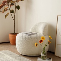 Canapé simple en tissu bouclé en fausse fourrure de mouton, style nordique, pour salon d'appartement ou hôtel, fauteuil d'appoint en velours de luxe