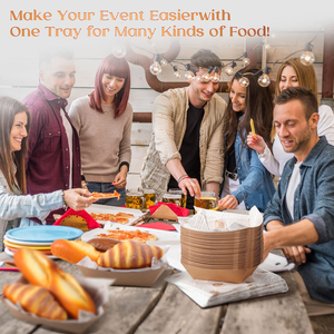 ถาดใส่อาหารกระดาษสีน้ำตาลแบบใช้แล้วทิ้ง,กระดาษไขเคลือบกระดาษแข็งสำหรับงานหนัก3ปอนด์กระดาษไขใส่อาหาร Nacho - Product Image 6