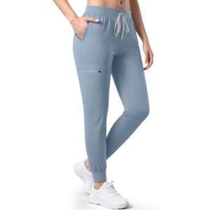 Pantalones Médicos FOXA para Mujer, Suaves, Tipo Jogger, Cintura Media, con Bolsillo con Cremallera, Uniformes de Hospital, Yoga, Corte Ajustado, Estilo Cargo - Product Image 1