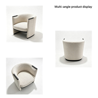 Fauteuil de salon moderne en tissu bouclé Teddy, idéal pour hôtel, maison ou salon.