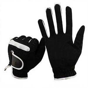 Guantes de Golf para Hombre, Mano Izquierda, Negros, Tejido Transpirable que Absorbe la Humedad, Guante de Golf Personalizado con Cierre de Velcro Seguro - Product Image 4