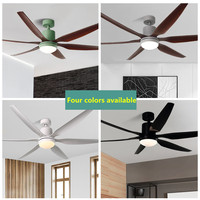 Ventilador de Techo Moderno de Lujo Europeo de 66 Pulgadas con 6 Aspas Duraderas, Control Remoto HC6918, LED, Bajo Nivel de Ruido, 6 Velocidades, Color Madera, Regulable