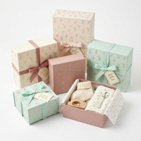 Boîte cadeau de luxe personnalisée avec logo magnétique, matériaux recyclés, ruban imprimé, pour mariage, baby shower, ou événement festif