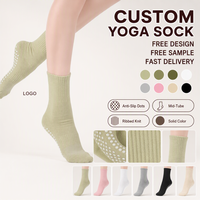 Chaussettes de sol en coton jacquard antidérapantes MEIKAN, épaisseur standard, pour femmes adultes, yoga et danse, chaussettes longues