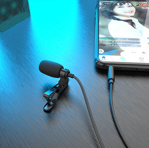 Microphone Lavalier Clip-on Filaire Externe Portable <span class=keywords><strong>Jack</strong></span> 3.5mm pour Téléphone, <span class=keywords><strong>Micro</strong></span> Condensateur Mains Libres pour Enseignement et Discours - Product Image 4