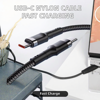 Pabrik Cetak Sendiri Harga Pabrik Kabel USB-C Nylon Braided Pengisian Cepat 480Mbps Sinkronisasi Data untuk Ponsel IOS/Android Laptop 1m Logo Kustom Murni