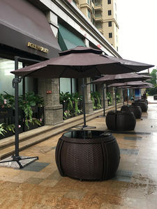 Muebles de mimbre únicos para <span class=keywords><strong>terraza</strong></span>, mesa y silla, <span class=keywords><strong>cubierta</strong></span> de mesa compacta para exteriores, conjunto de jardín de 4 asientos - Product Image 3