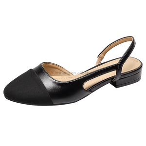 Wholesale Fashion 32-44 Sandales Femmes Cheap Shoes Steel <b>Toe</b> Female Footwear Slingback Flat <b>Sandals</b> for Ladies - Product Image 4