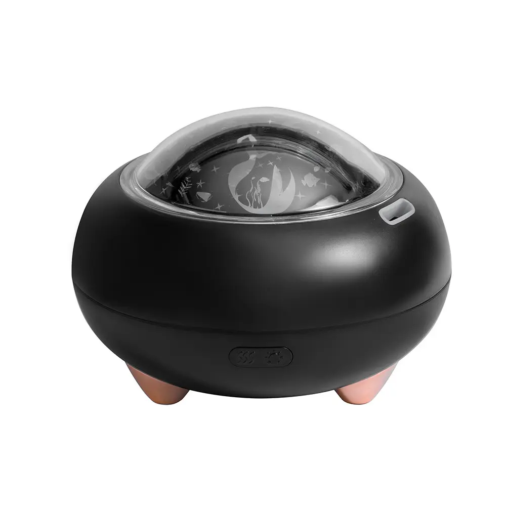Proyeksi USB minyak esensial mesin aromaterapi desktop, lampu malam semprot pelembab 5V Mesin pelembab wangi