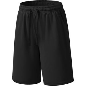 Shorts de sport pour garçons en maille à séchage rapide avec poches, shorts de basketball et de football, taille mi-haute, en polyester et coton tricoté - Product Image 1