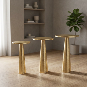 Ensemble de tables basses rondes en laiton Design Winner, mobilier de salon contemporain, tables d'appoint en métal faites à la main, design gigogne - Product Image 6