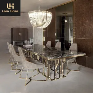 Venda quente sala de jantar móveis mármore moderno mesa de jantar e cadeiras