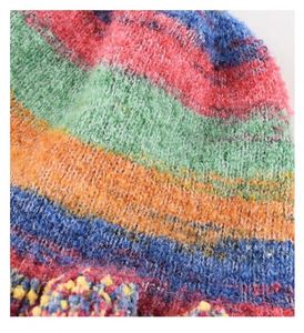 Sombrero de Ganchillo Hecho a Mano 2025, Sombrero de Invierno Colorido, Estilo Y2K, con Borde con Volantes, Sombrero de Carnaval Tejido - Product Image 6