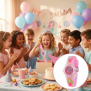 นาฬิกา LED สาย PVC นุ่มลายเงือกน้อยมหัศจรรย์สำหรับเด็กผู้หญิง ของขวัญลายเงือกน้อยที่ไม่เหมือนใคร - Product Image 1