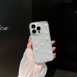 Custodia per <span class=keywords><strong>iPhone</strong></span> 16 in Stile Coreano <span class=keywords><strong>con</strong></span> Perle e Cuore Glitterato, Trasparente per <span class=keywords><strong>iPhone</strong></span> 15 Pro Max, 14, 13, 12, 11, Xsmax, 17 - Product Image 4
