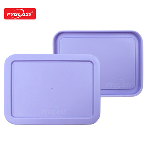 Pyglass 2 Ensemble de récipients de conservation alimentaire en verre borosilicate de haute qualité avec couvercle en PE, couvercle de couleur personnalisée, boîte à lunch classique - Product Image 1